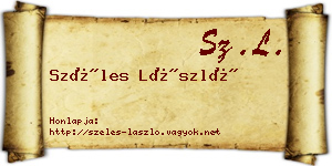 Széles László névjegykártya