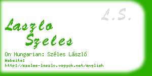 laszlo szeles business card
